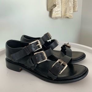 RAG & BONE Fallon Short Leather Sandal w Buckles